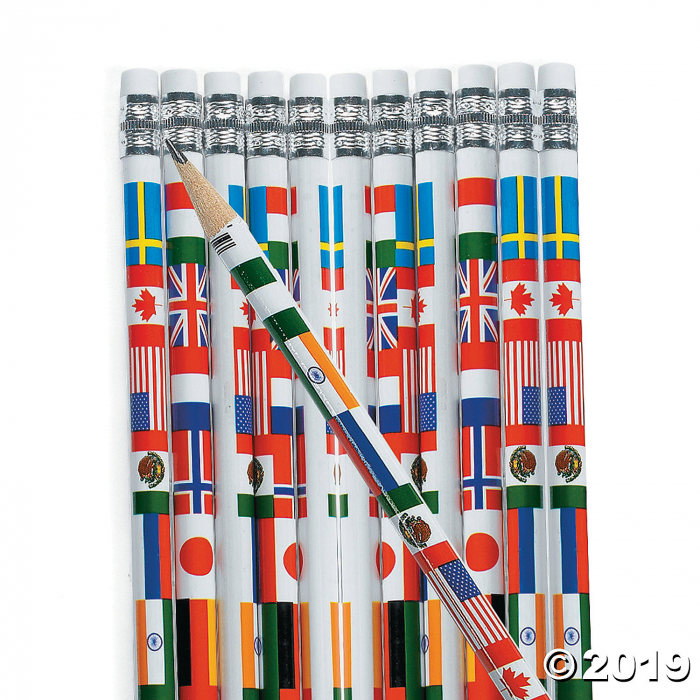 Multicultural Flag Pencils (24 Piece(s))