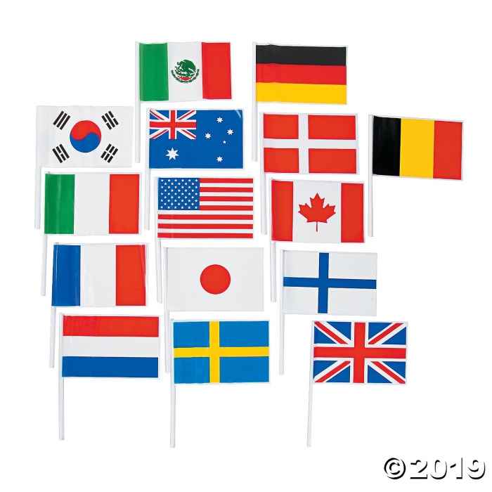 Small Plastic Flags of All Nations Flags (72 Piece(s))