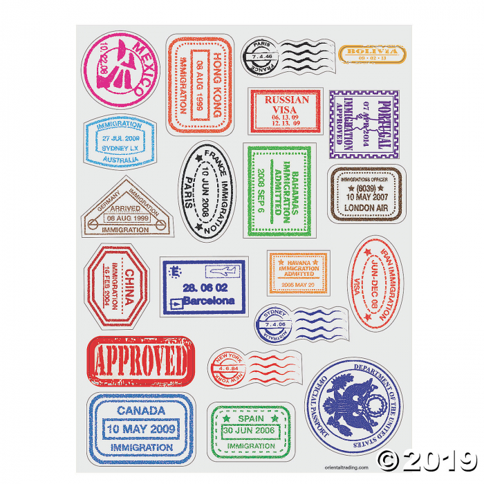 Passport Stamp Sticker Sheets (24 Sheet(s))