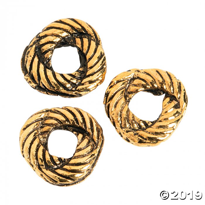 Goldtone Rope Knot Beads - 6mm (100 Piece(s))