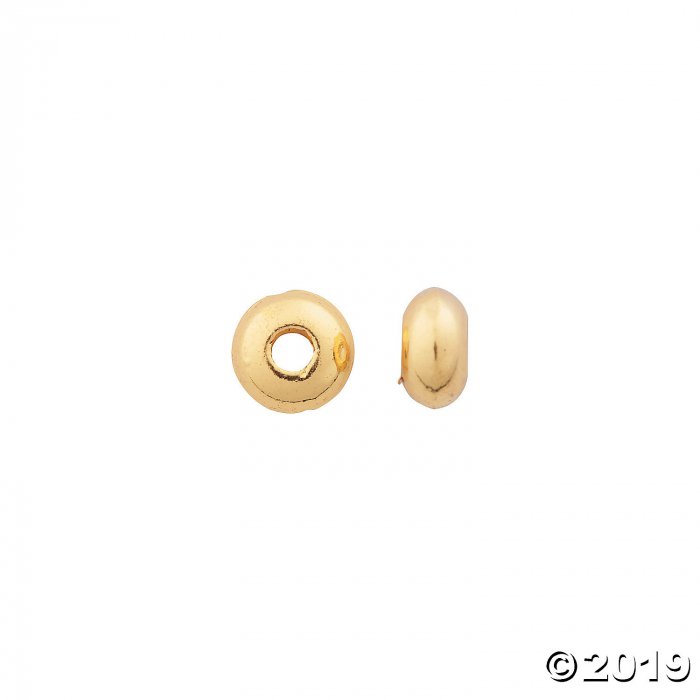 Goldtone Smooth Flat Rondelle Spacer Beads (50 Piece(s))