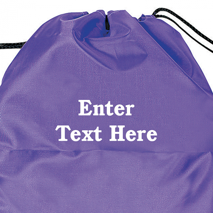 Personalized Large Purple Drawstring Bags (Per Dozen)