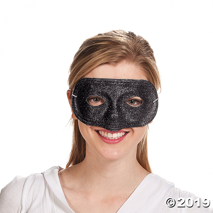 Black Glitter Masks (Per Dozen)