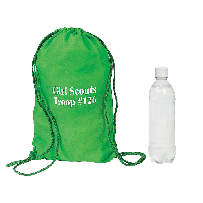 Personalized Green Drawstring Bags (Per Dozen)