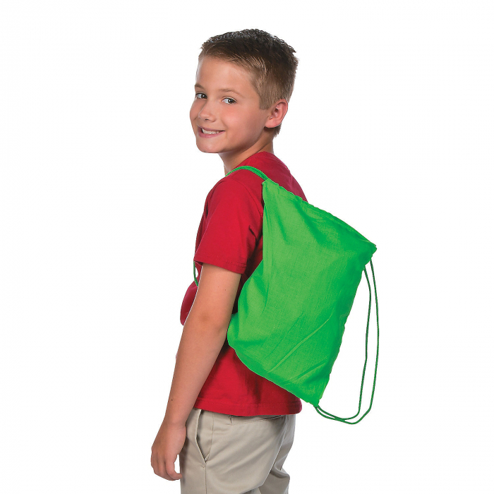 Personalized Green Drawstring Bags (Per Dozen)