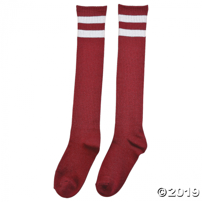 Burgundy Team Spirit Knee-High Socks (1 Pair)