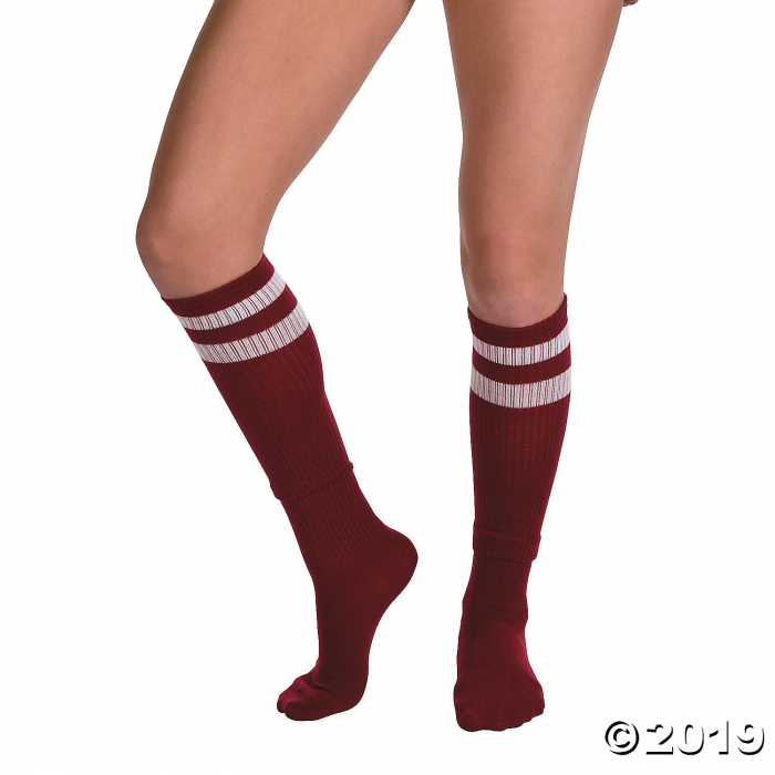 Burgundy Team Spirit Knee-High Socks (1 Pair)