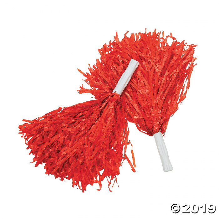 Red Team Spirit Pom-Poms - 12 Pc. (Per Dozen)