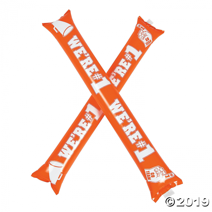 Inflatable Orange Team Spirit Boom Sticks (24 Piece(s))