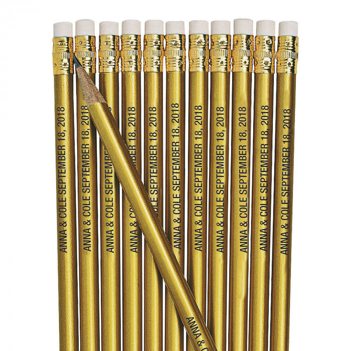 Personalized Gold Pencils (24 Piece(s))