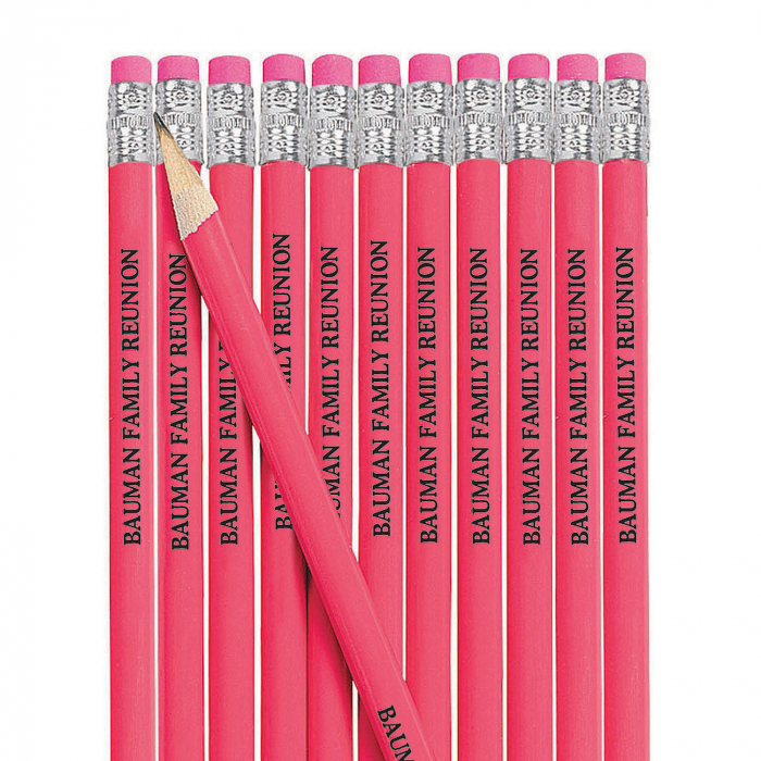 Neon Pink Personalized Pencils (24 Piece(s))