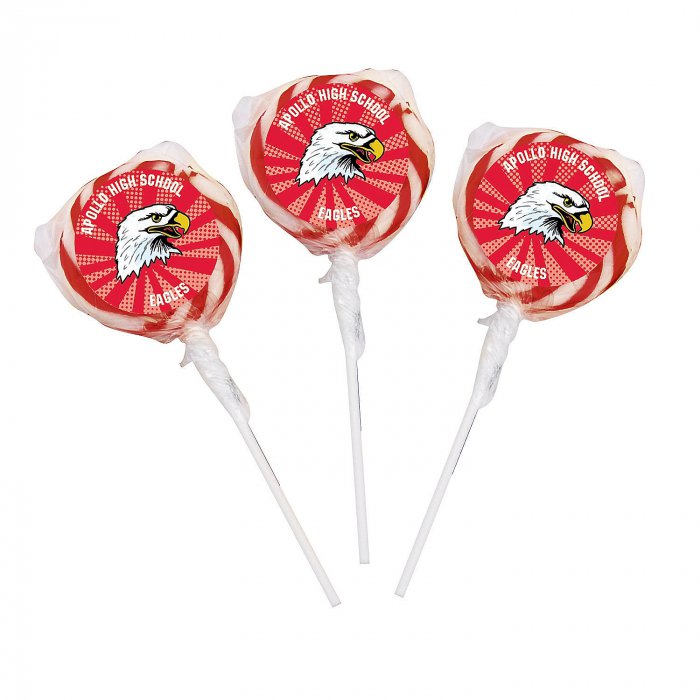 Red Team Spirit Custom Photo Swirl Lollipops (24 Piece(s))