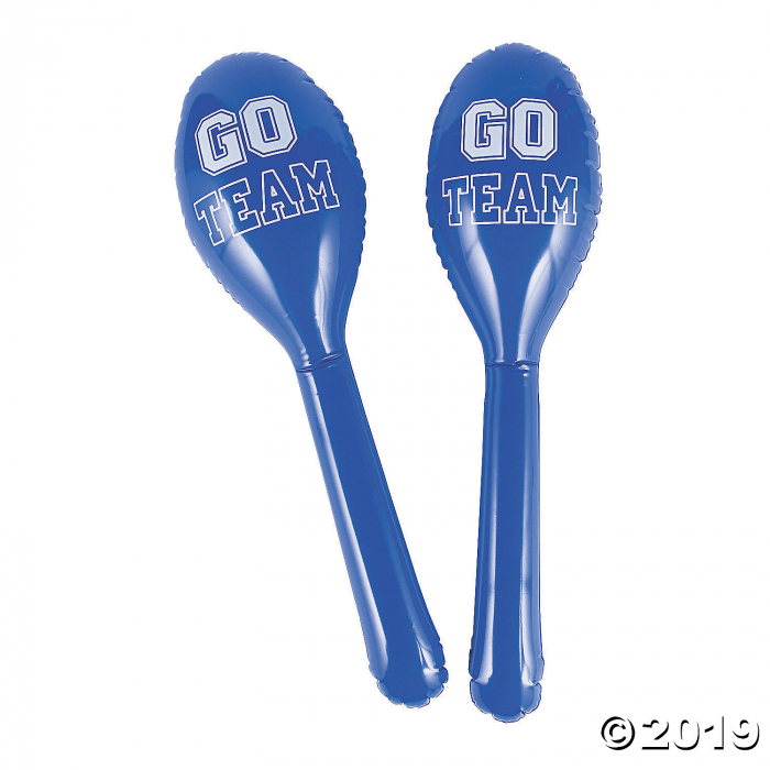 Inflatable Blue Team Spirit Maracas (1 Set(s))