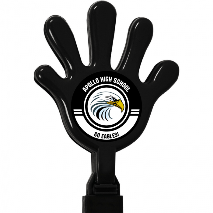 Black Team Spirit Custom Photo Hand Clappers (Per Dozen) | GlowUniverse.com