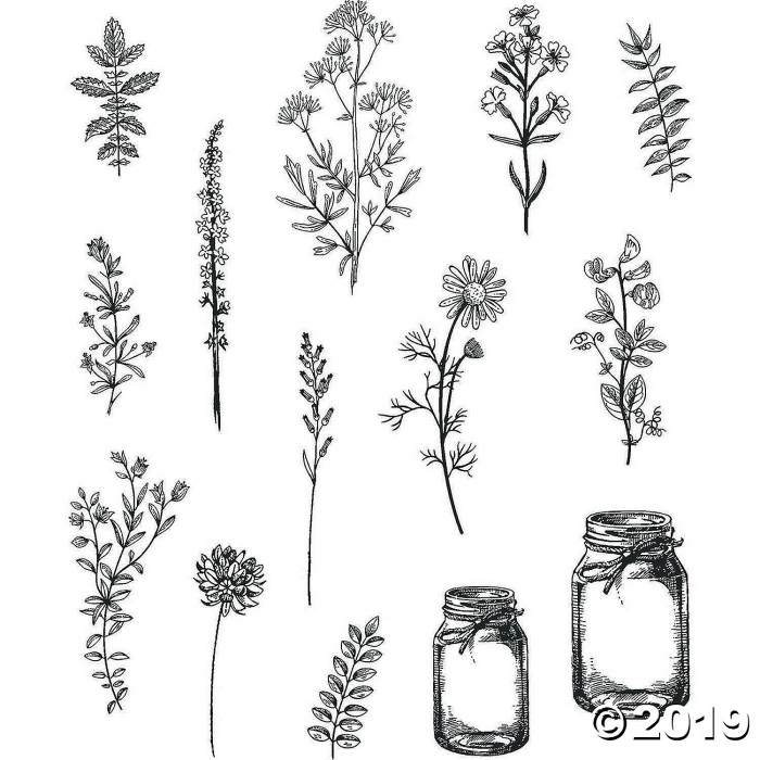 Tim Holtz Cling Stamps 7"X8.5"-Flower Jar (1 Piece(s))