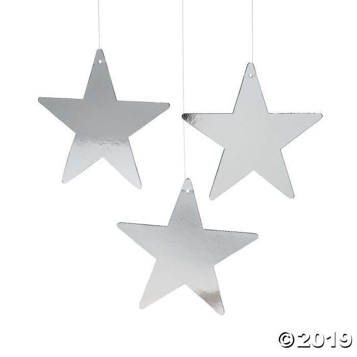 Silver Medium Metallic Stars (Per Dozen) Silver Medium Metallic Stars (Per Dozen)