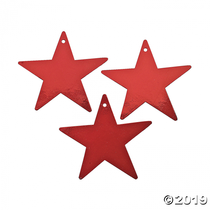 Red Small Metallic Stars (Per Dozen)