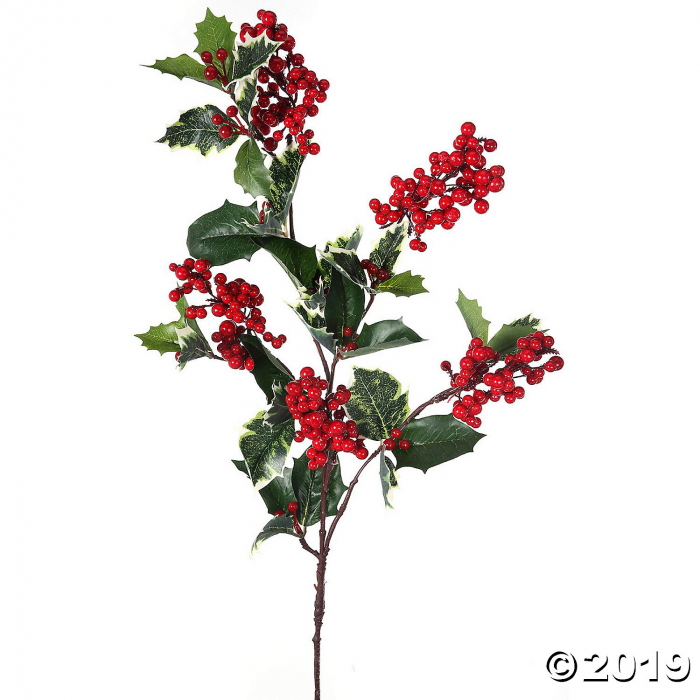 Waterproof Holly & Berry Spray 32"- (1 Piece(s))