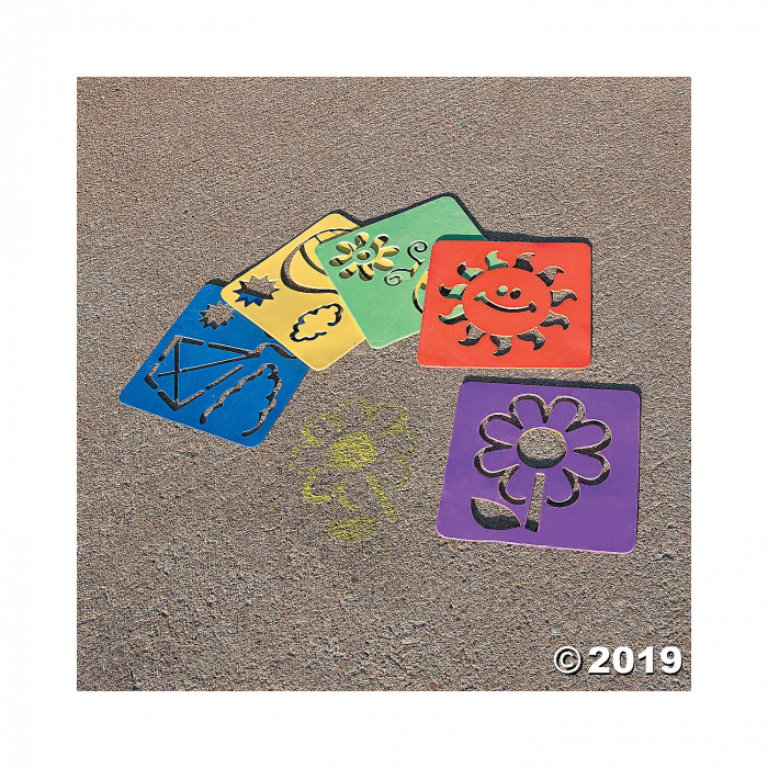 Colorful Sidewalk Chalk Stencils (1 Set(s))