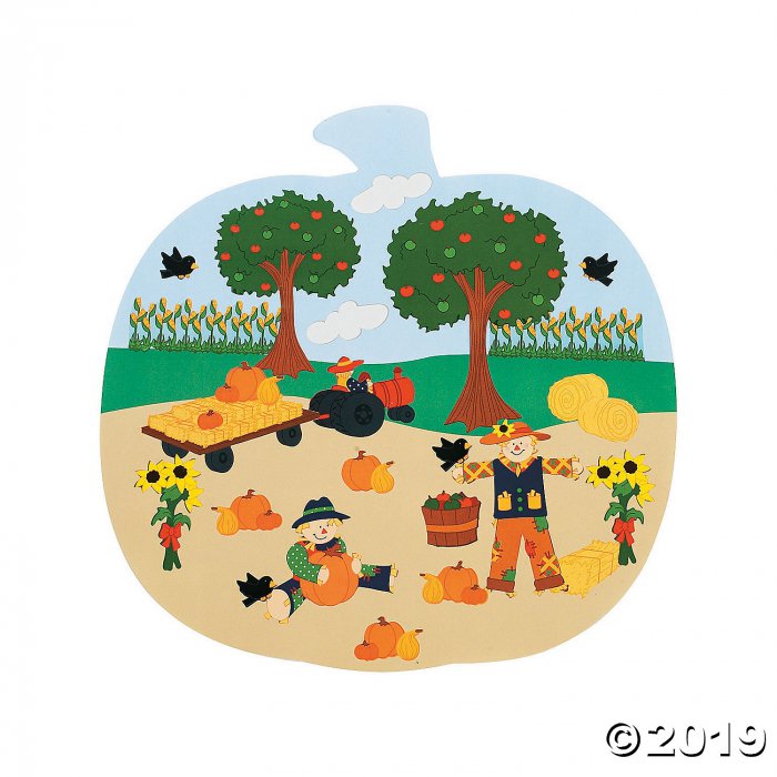 Pumpkin Patch Shaped Sticker Scenes (Makes 12)