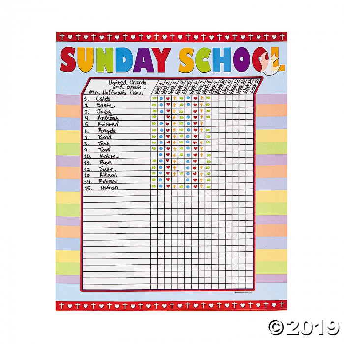 Sunday School Attendance Sticker Charts (6 Piece(s))