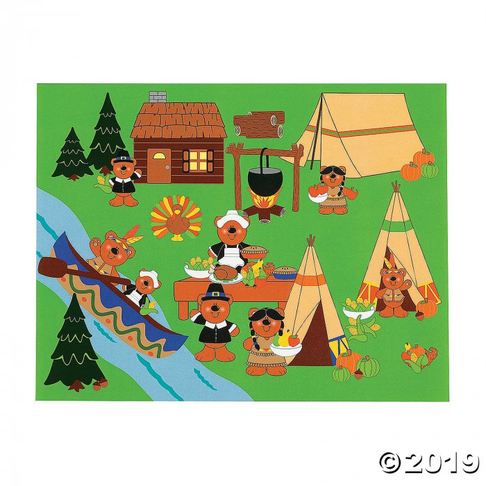 Beary Happy Thanksgiving Sticker Scenes (Makes 12)