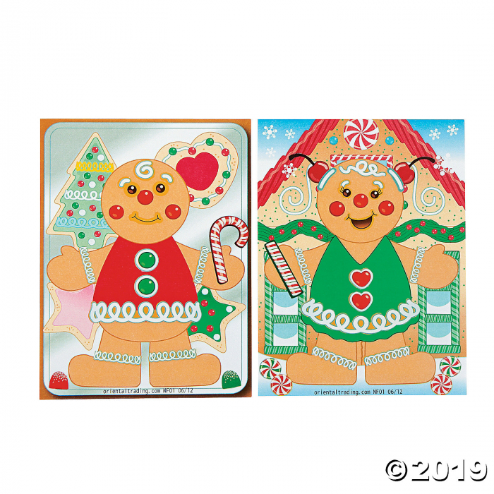 12 Gingerbread Man Sticker Sheets (Makes 12)