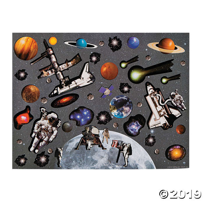 Moon & Space Station Sticker Scenes (Makes 12)