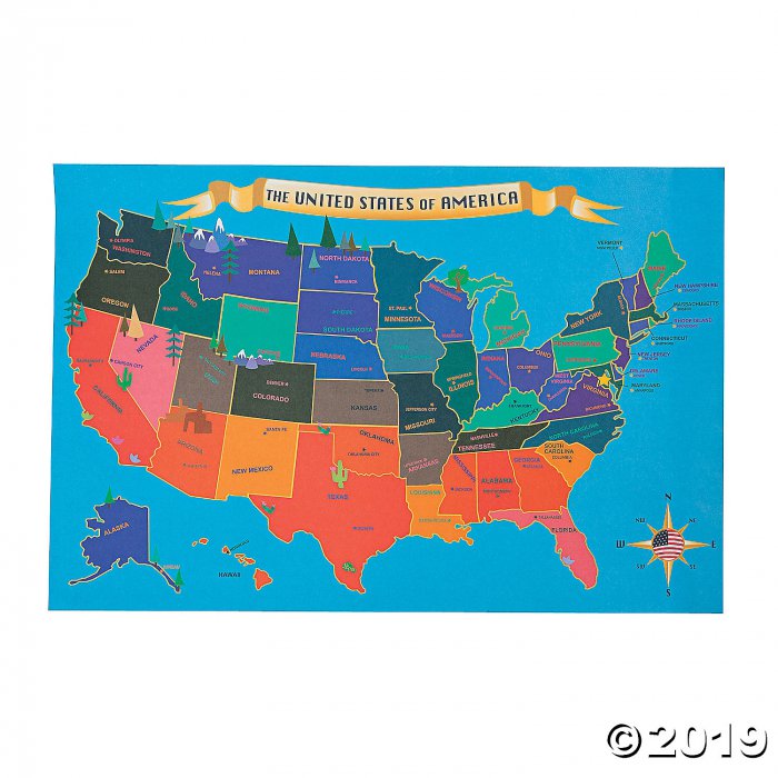 USA Map Sticker Scenes (Makes 12)