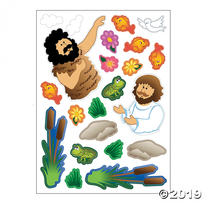 Baptism of Jesus Mini Sticker Scenes (Makes 12)