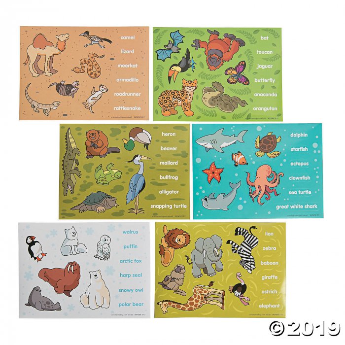 Animal Habitat Mini Sticker Scenes (Makes 24)