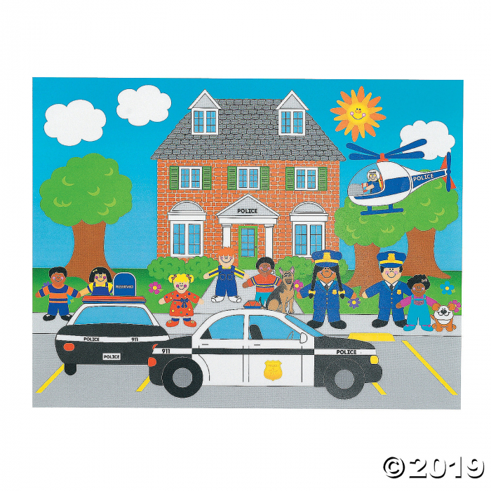 12 DIY Police Sticker Scenes (Per Dozen)