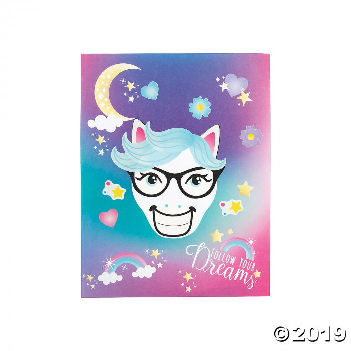 Unicorn Face Sticker Scenes (Per Dozen)