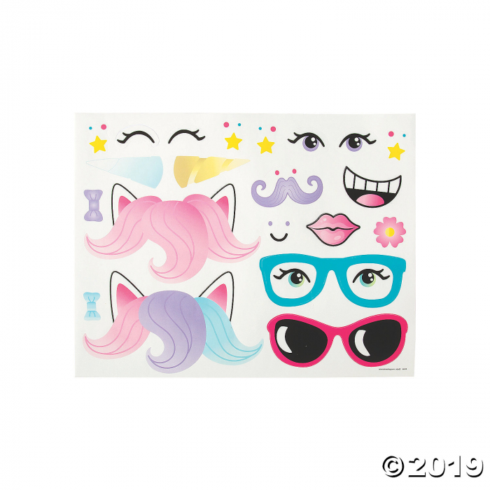 Unicorn Face Sticker Scenes (Per Dozen)