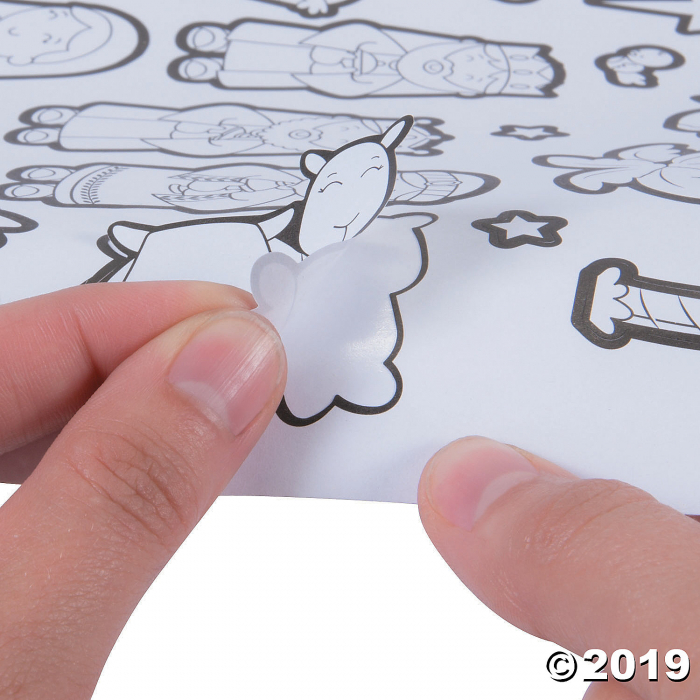 Color Your Own Nativity Sticker Scenes (Per Dozen)