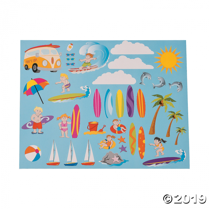 Large Surfing Sticker Scenes (Makes 12)