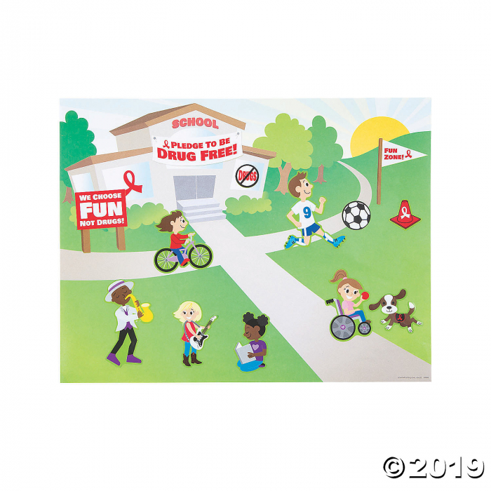 Red Ribbon Week Sticker Scenes (Per Dozen)