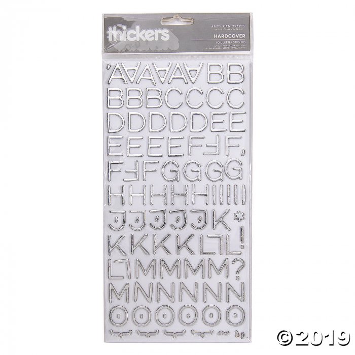 American Crafts Thickers 3D Hardcover Silver Foil Alphabet Stickers (191 Piece(s))
