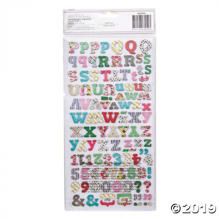 American Crafts Thickers 3D Multi-Pattern Eric Alphabet Stickers (224 Piece(s))