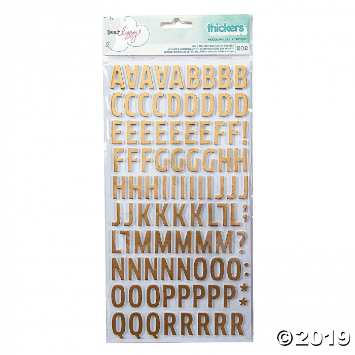 American Crafts Thickers 3D Woodland Gold Foil Alphabet Stickers (1 Unit(s))