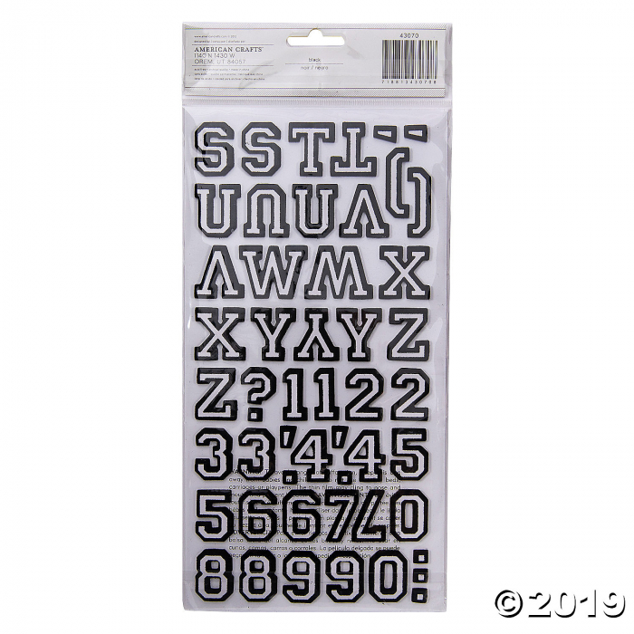 American Crafts Thickers 3D Letterman Black Alphabet Stickers (1 Unit(s ...