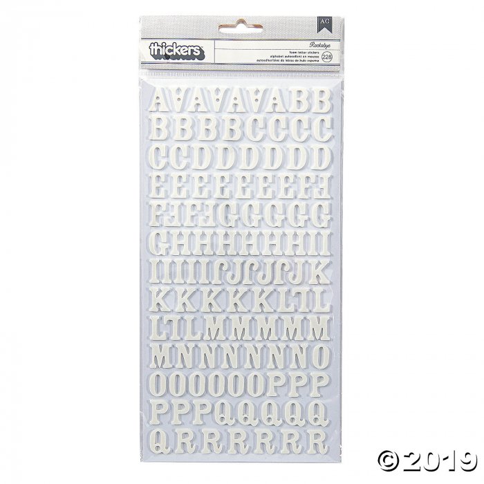 American Crafts Thickers 3D Rockabye White Alphabet Stickers (1 Unit(s))
