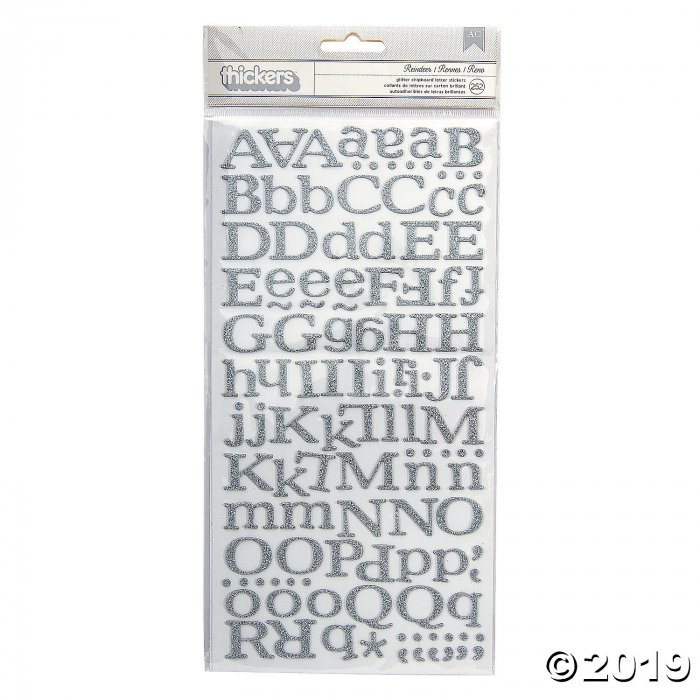 American Crafts Thickers 3D Reindeer Silver Alphabet ...
