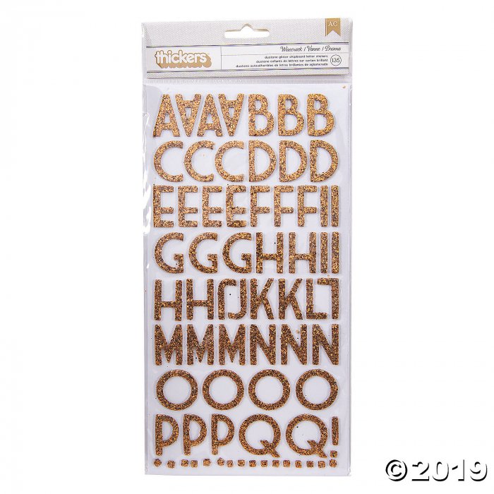 American Crafts Thickers 3D Wisecrack Gold Glitter Alphabet Stickers (135 Piece(s))