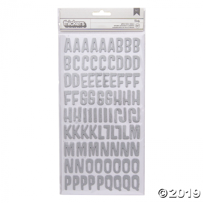 American Crafts™ Thickers™ 3D Silver Glitter Cecily Alphabet Stickers (187  Piece(s))