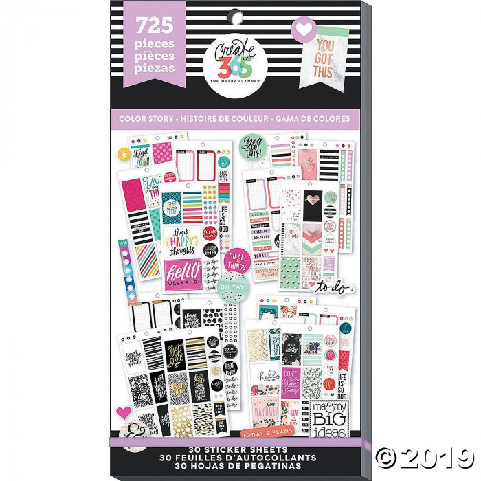 Happy Planner Sticker Value Pack-Color Story - Classic, 725/Pkg (725 Piece(s))