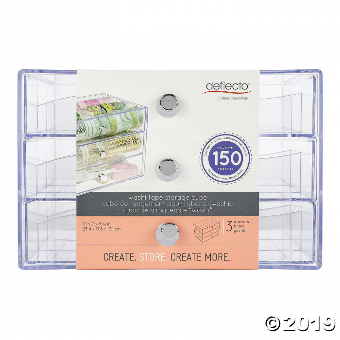 Deflecto Washi Tape Storage Cube clear (1 Piece(s)) Deflecto Washi Tape Storage Cube clear (1 Piece(s))