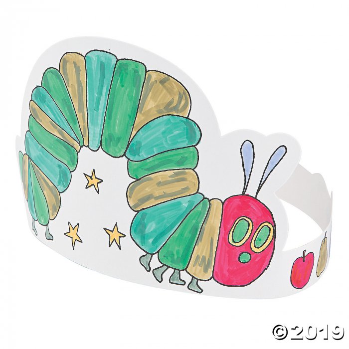 Color Your Own Eric Carle's "The Very Hungry Caterpillar" Crowns (Per Dozen)