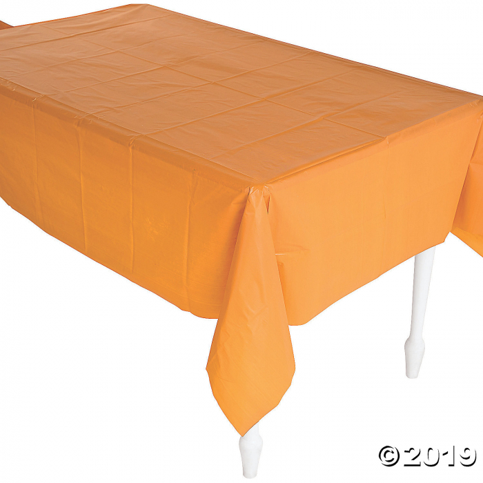 Pumpkin Spice Orange Plastic Tablecloth (1 Piece(s)) Pumpkin Spice Orange Plastic Tablecloth (1 Piece(s))