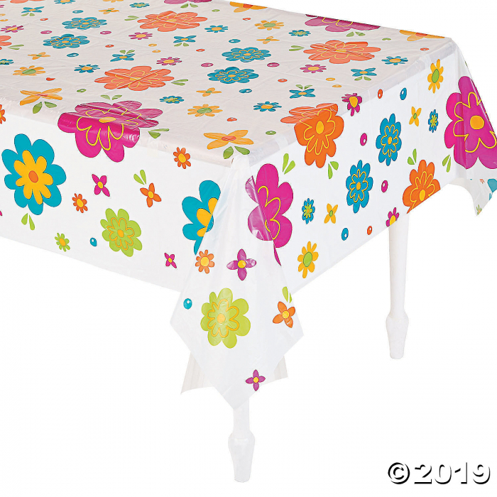 Spring Flower Plastic Tablecloth (1 Piece(s))